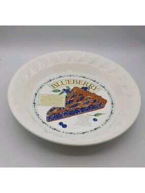 VTG Himark Korea Blueberry Pie Recipe Plate From The Golden Pie Collection 10.5"